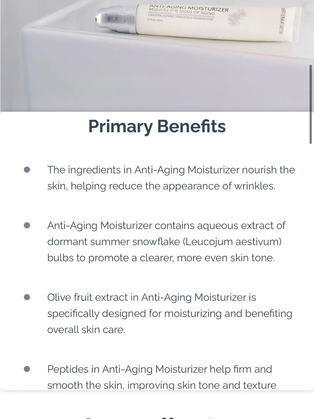 Doterra Spa Hydrating Body Mist & Anti-Aging Moisturizer - White Silver - Picture 7 of 9